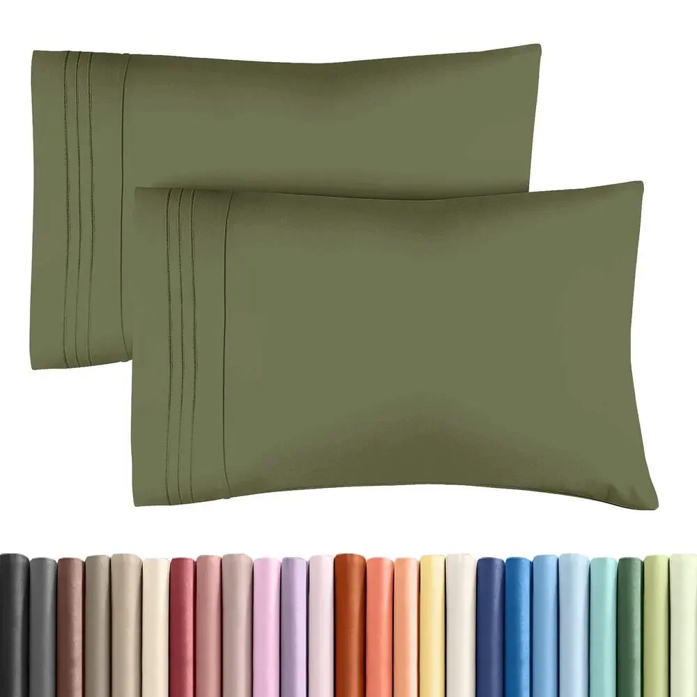 King Pillow Cases Set Of 2 - Ultra Soft Pillowcase Covers - Sage Green